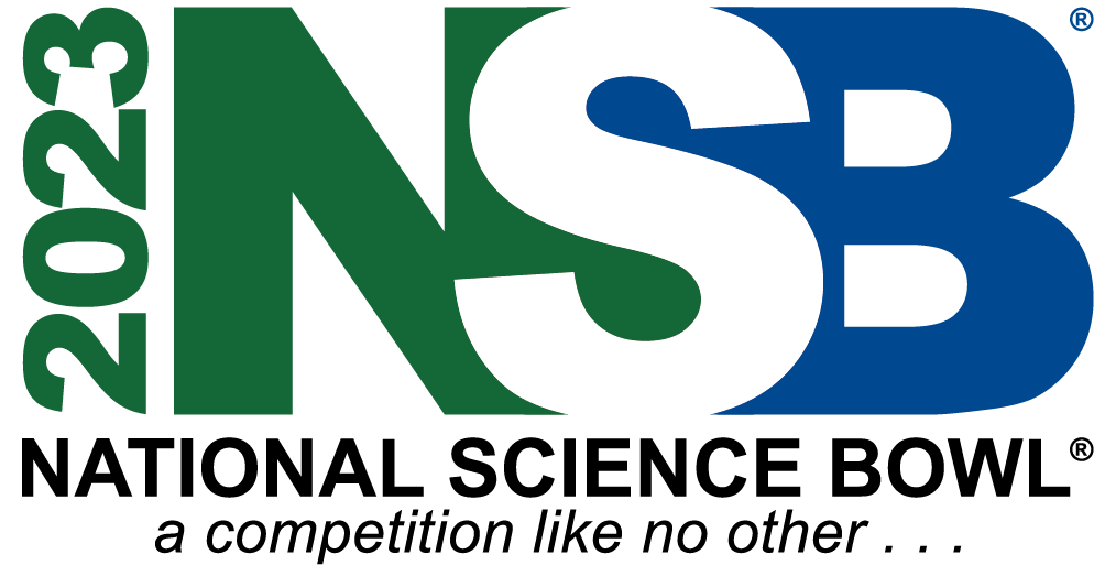 2023 green and blue National Science Bowl logo